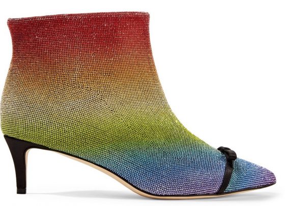 Rainbow Swarovski boots